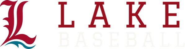 Lake Baseball Club horizontal logo, reversed